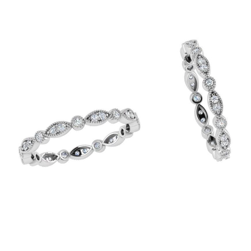 Milgrain Marquise and Dot Diamond Eternity Ring - Thenetjeweler