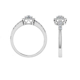 Round Diamond Cushion Halo Engagement Ring 0.37 ct. tw - Thenetjeweler