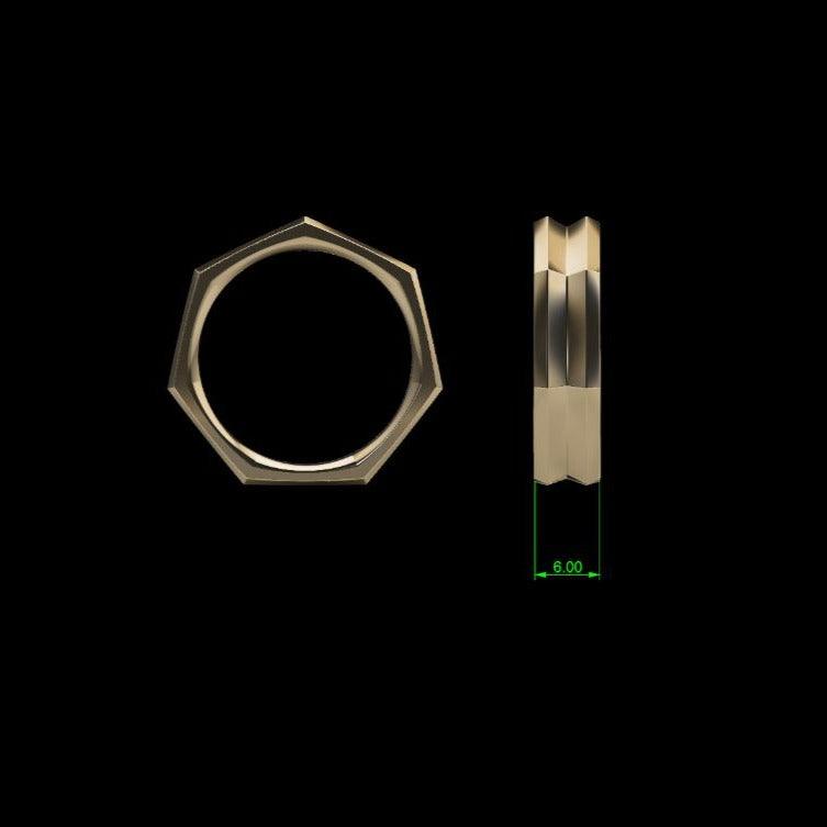 Heptagon Seven Sided Ring - Thenetjeweler
