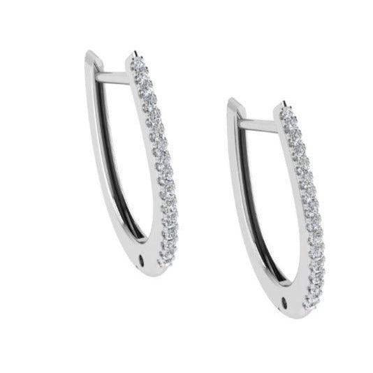 14K Gold Diamond Hoop Earrings 0.30ct - Thenetjeweler