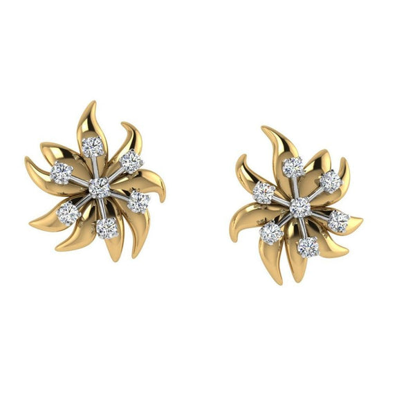 Diamond Flame Earrings 18k - Thenetjeweler