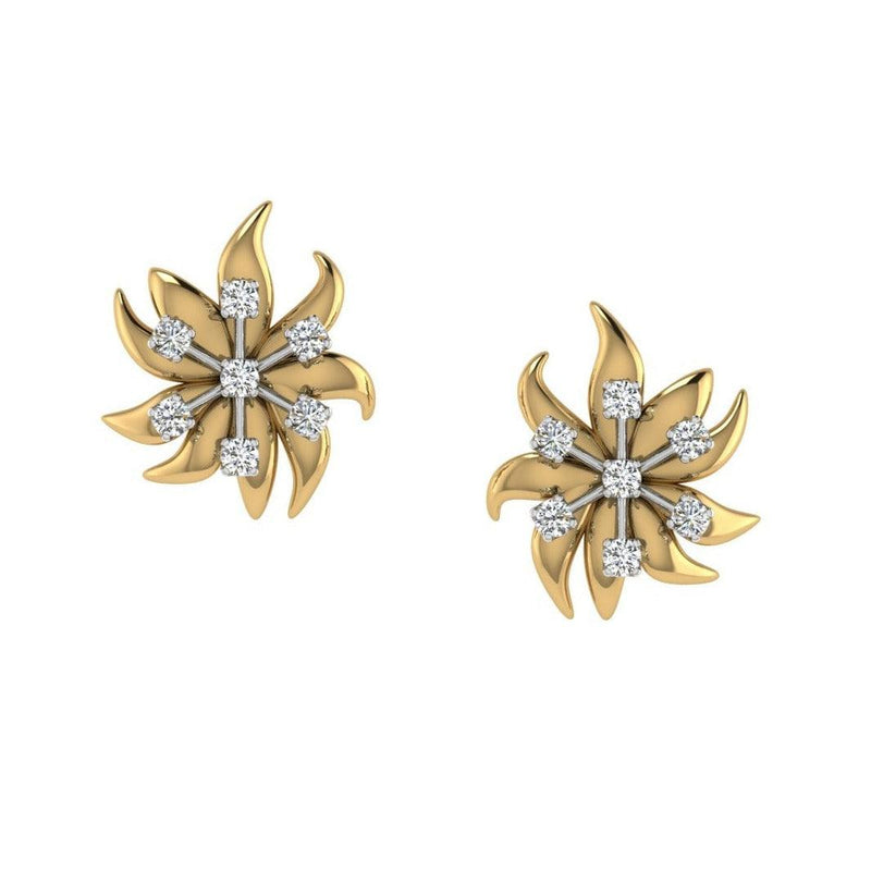 Diamond Flame Earrings 18k - Thenetjeweler