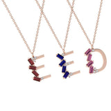 Baguette Initial  Necklace - Thenetjeweler