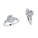 Three Stone Pear Diamonds Engagement Ring - Thenetjeweler