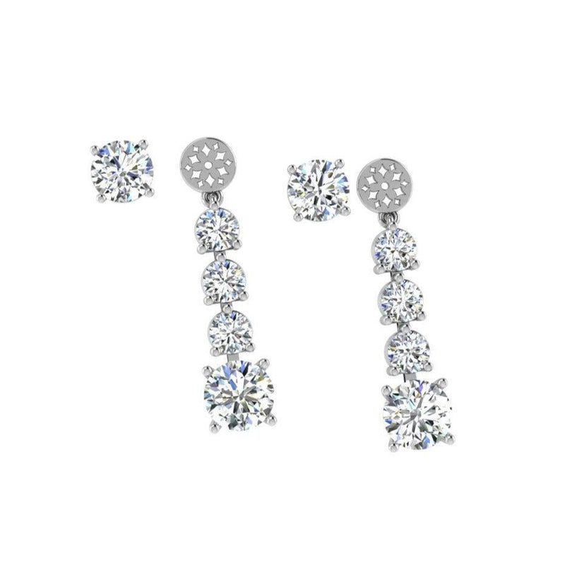 Lab Diamond Drop Earring with Jackets 13.0 carats - Thenetjeweler