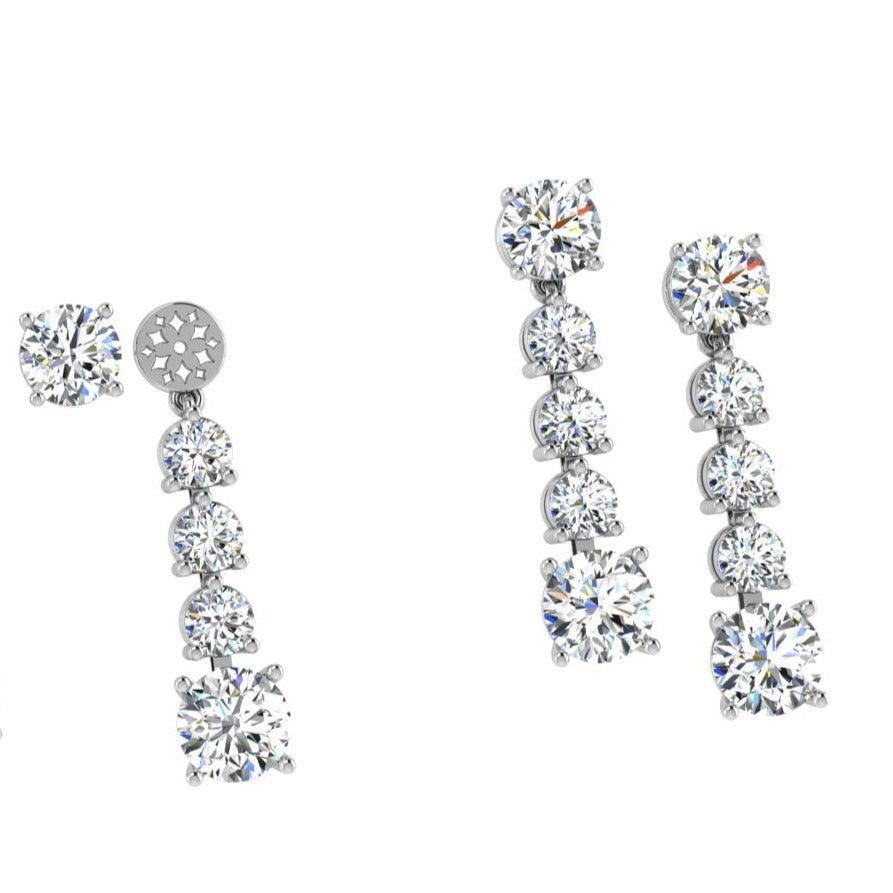 Lab Diamond Drop Earring with Jackets 13.0 carats - Thenetjeweler