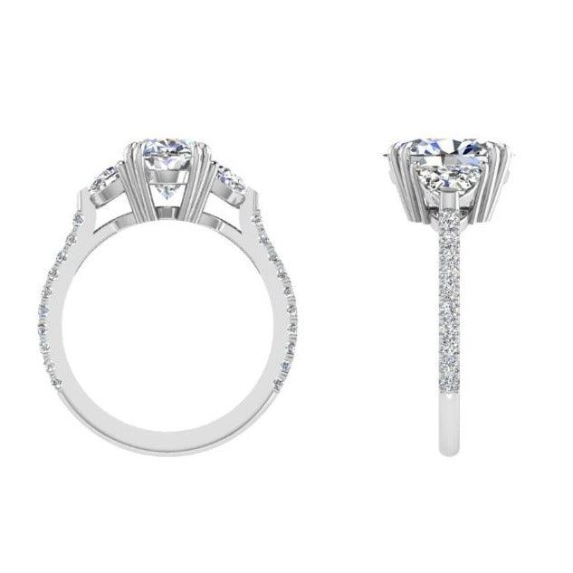 Oval Half Moon Engagement ring - Thenetjeweler