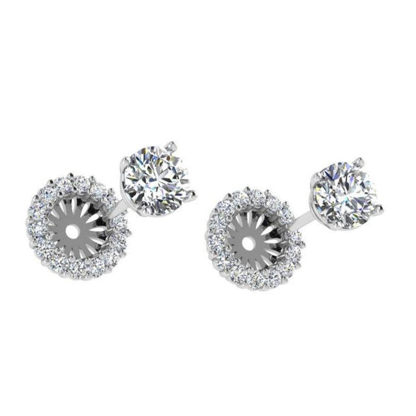 Halo Diamond Earrings Jackets - Thenetjeweler