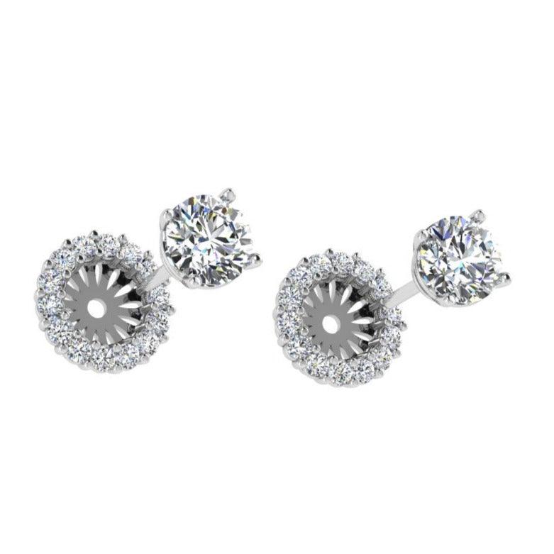 Halo Diamond Earrings Jackets - Thenetjeweler
