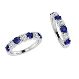 7 Stone Sapphire and Diamond Ring - Thenetjeweler