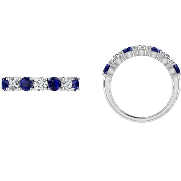 7 Stone Sapphire and Diamond Ring - Thenetjeweler