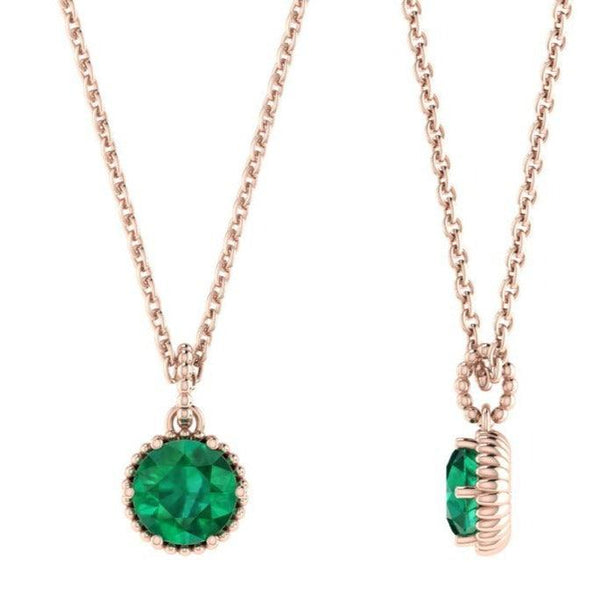Emerald Pendant in 14K Gold - Thenetjeweler