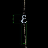 Sideways Diamond Initial Necklace - Thenetjeweler