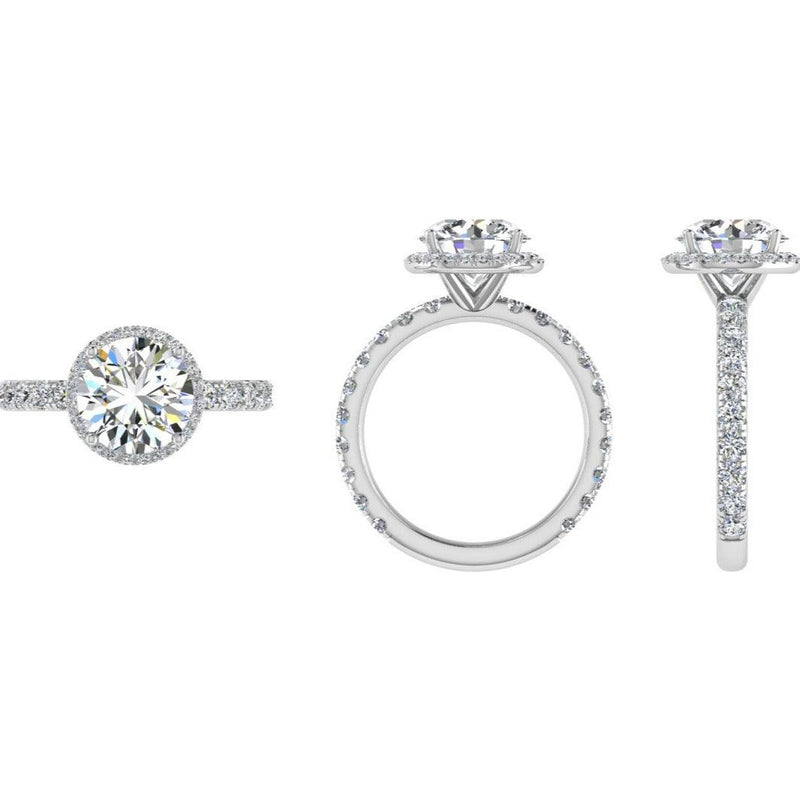 ROUND DIAMOND HALO ENGAGEMENT RING - Thenetjeweler