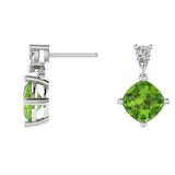 Peridot and Diamond Stud Earrings - Thenetjeweler