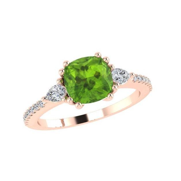 Peridot and Diamond Ring - Thenetjeweler