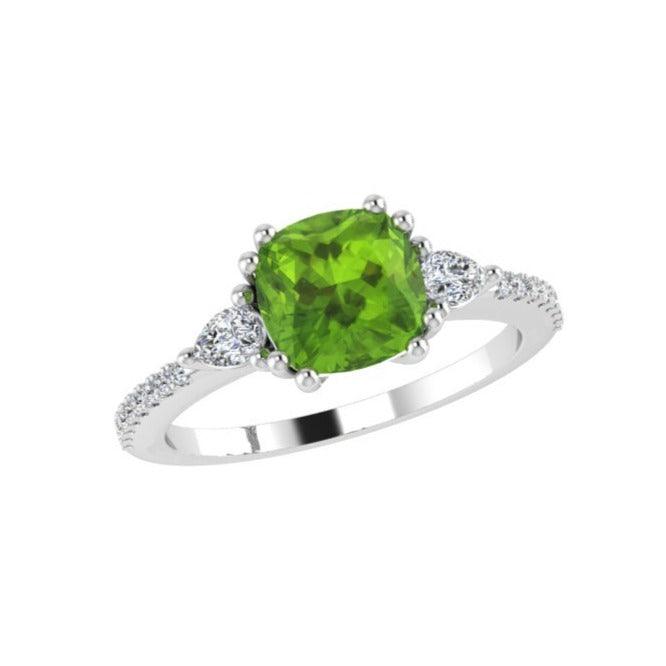 Peridot and Diamond Ring - Thenetjeweler