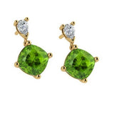 Peridot and Diamond Stud Earrings - Thenetjeweler