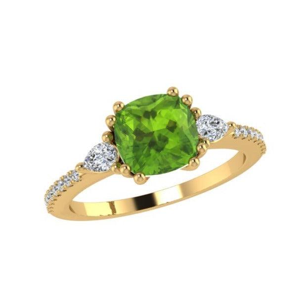 Peridot and Diamond Ring - Thenetjeweler