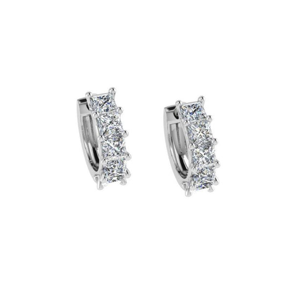 Princess Cut Diamond Hoop Earrings 1.12 CT. TW - Thenetjeweler