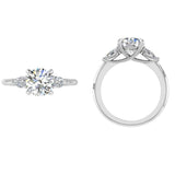 Round and Pear Diamonds Engagement Ring - Thenetjeweler