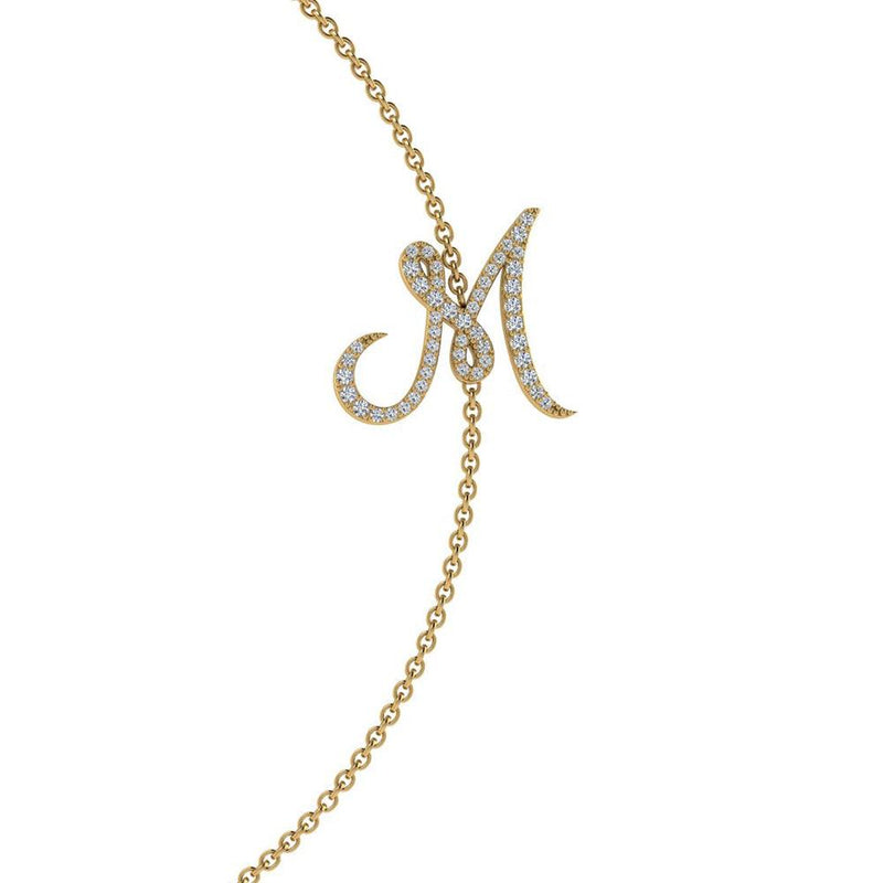 Diamond Script Initial Necklace - Thenetjeweler