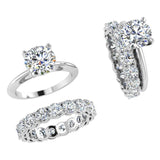 Round Diamond Engagement Ring and Eternity Band - Thenetjeweler