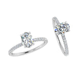 Hidden Halo Solitaire Plus Oval Diamond Engagement Ring - Thenetjeweler