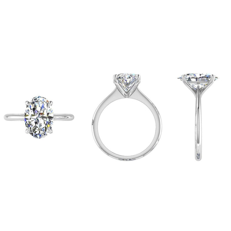 Oval Diamond Engagement Ring Setting - Thenetjeweler