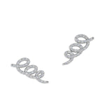 Diamond Twist Earrings 14K White Gold - Thenetjeweler