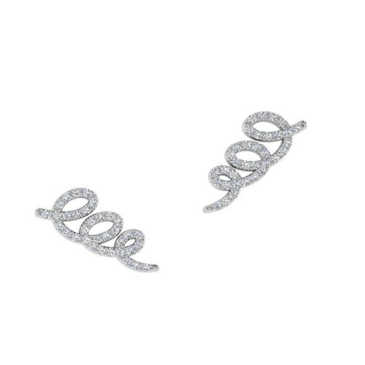 Diamond Twist Earrings 14K White Gold - Thenetjeweler