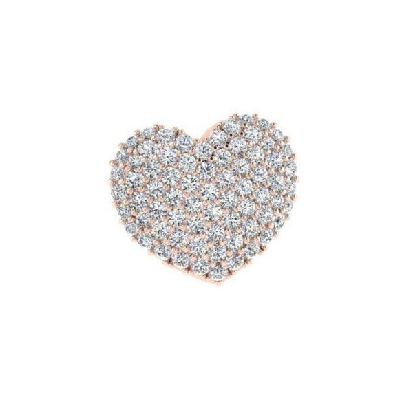 Pave Diamond Heart pendant 14K White Gold 1.50 ct.tw - Thenetjeweler