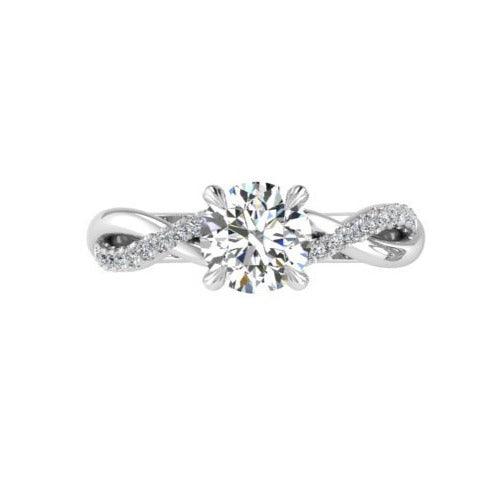 Twisted Infinity Diamond Engagement Ring with Accents - Thenetjeweler