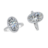 Oval Diamond Halo Engagement Ring - Thenetjeweler