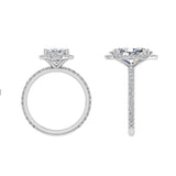 Oval Diamond Halo Engagement Ring - Thenetjeweler