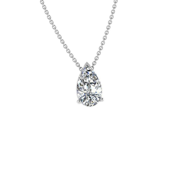 Pear Diamond Solitaire Necklace - Thenetjeweler