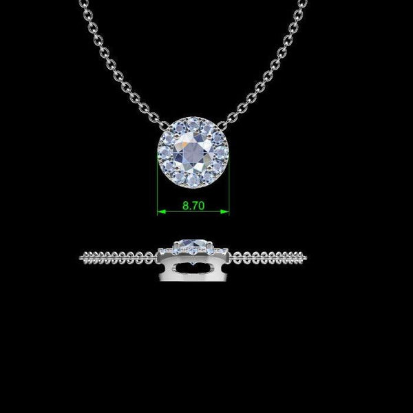 Lab-Grown Diamond Halo Drop Pendant - Thenetjeweler