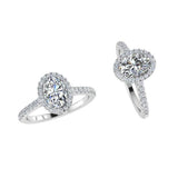 Oval Halo Diamond Engagement Ring 0.36 ct - Thenetjeweler
