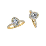 Oval Halo Diamond Engagement Ring 0.36 ct - Thenetjeweler