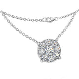 Round Diamond Halo Pendant Necklace - Thenetjeweler