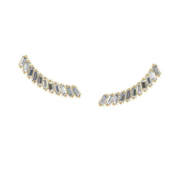 Baguette Climber Diamond Earrings - Thenetjeweler