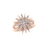 Starburst Diamond Coil Ring 18K Gold - Thenetjeweler