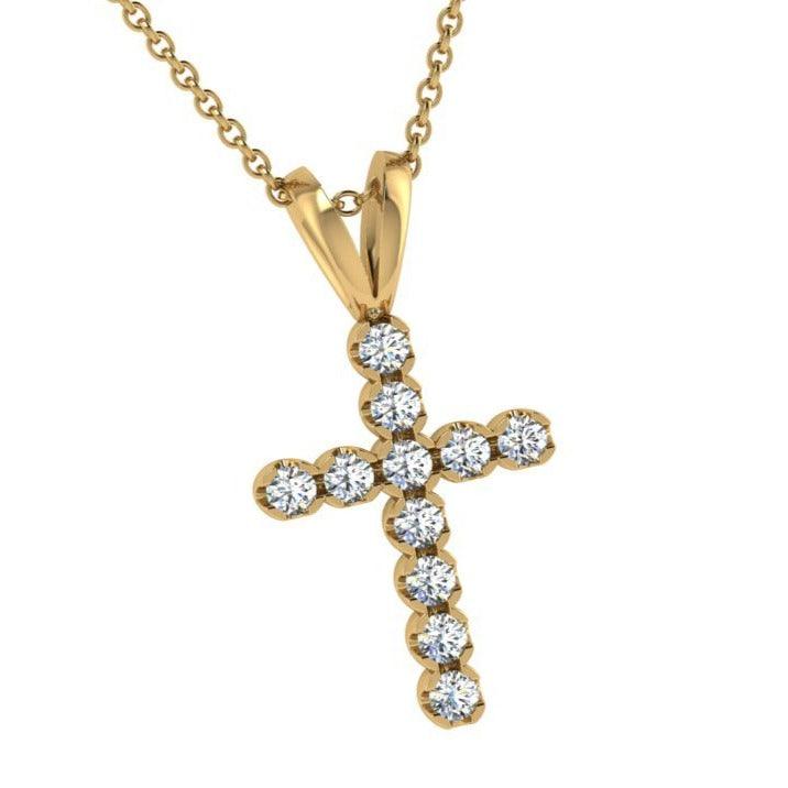 Diamond Cross Pendant 14k Gold - Thenetjeweler