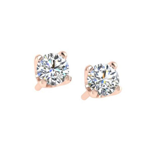 Round diamond stud earrings .40 ctw - Thenetjeweler