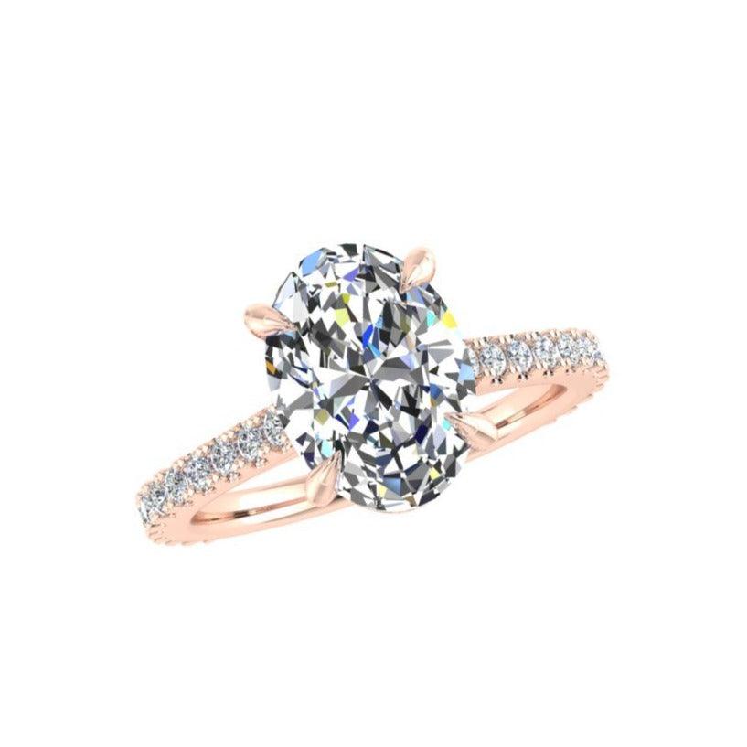 Hidden halo diamond engagement ring - Thenetjeweler