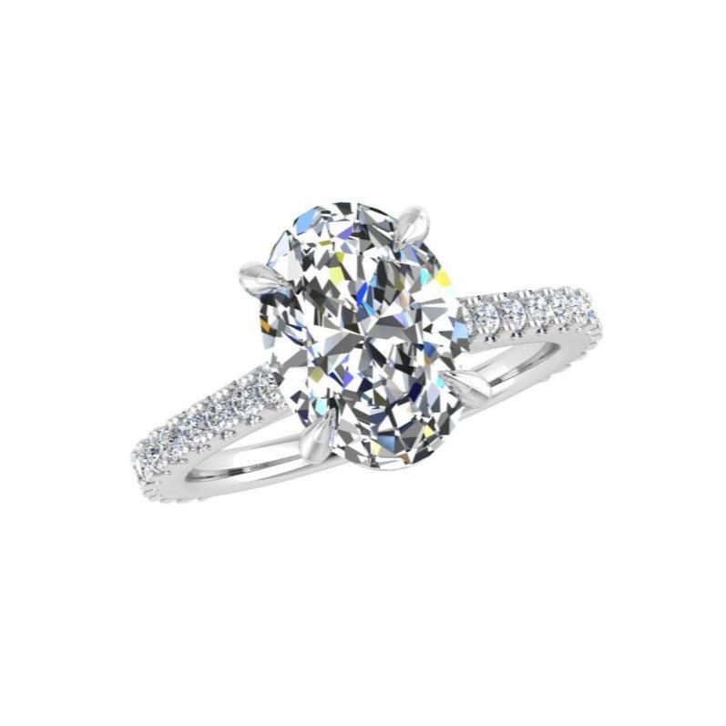 Hidden halo diamond engagement ring - Thenetjeweler
