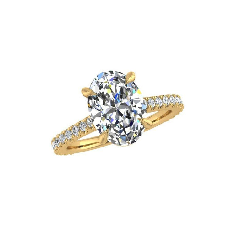 Hidden halo diamond engagement ring - Thenetjeweler