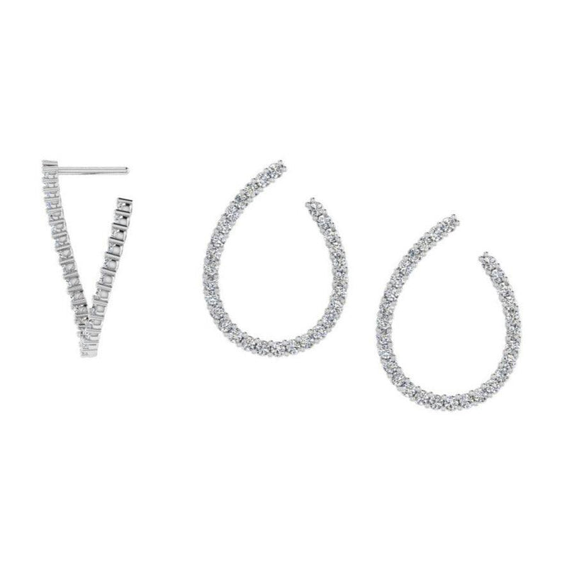 Open Diamond Stud Earrings 0.89ct - Thenetjeweler