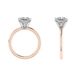 Princess Cut Diamond Solitaire 14K Two Tone Gold - Thenetjeweler