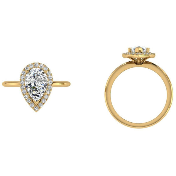 Pear Halo Diamond Engagement Ring - Thenetjeweler